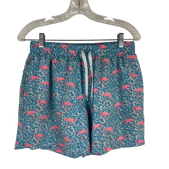 Chubbies The Domingos Are For Flamingos Swim Trunks Blue 5.5" Men's Medium Mesh - Picture 1 of 8